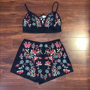 Top and short matching floral co-ord set